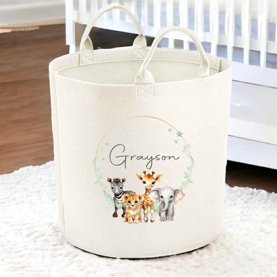 Personalised Jungle Wreath Toy Tub