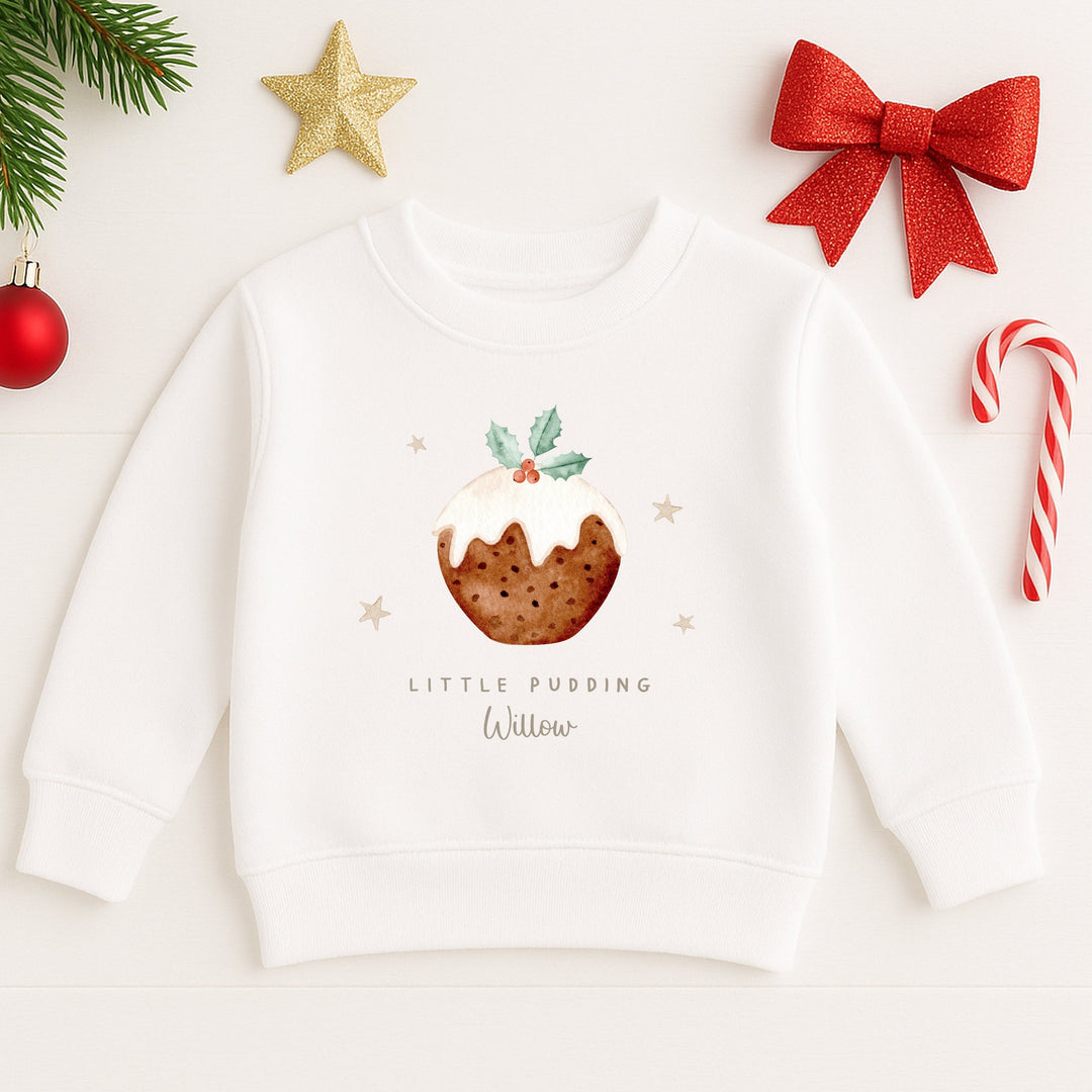 Personalised Kids Little Pudding Christmas Jumper