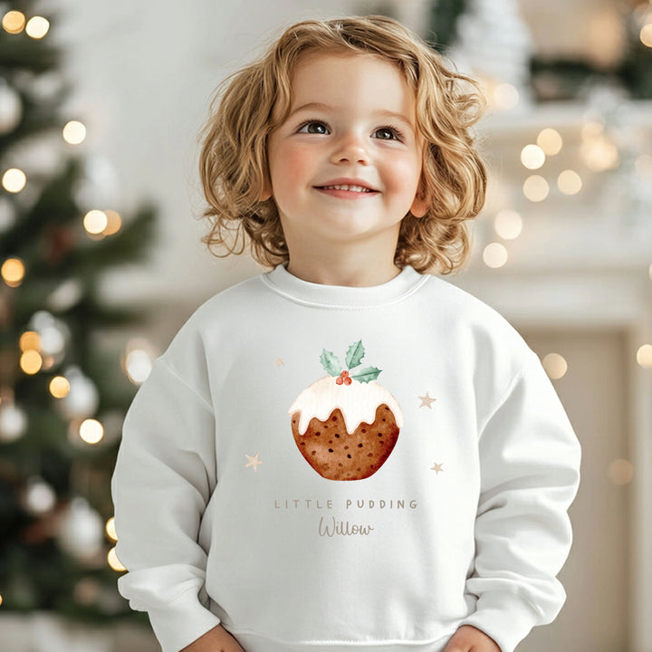 Personalised Kids Little Pudding Christmas Jumper