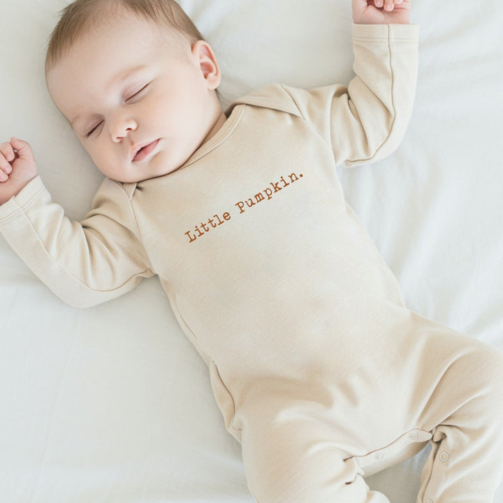 Little Pumpkin Halloween Beige Babygrow