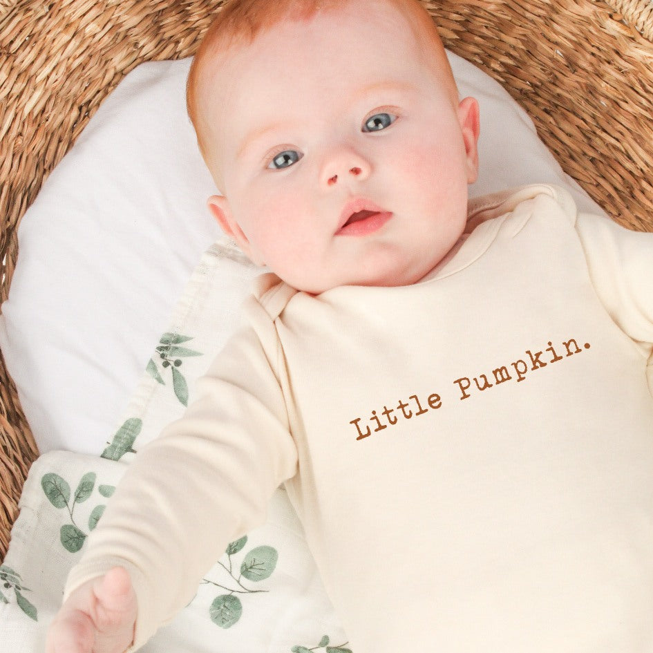 Little Pumpkin Halloween Beige Babygrow