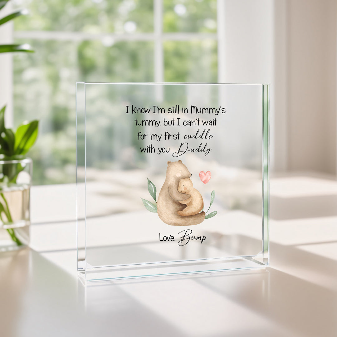 Personalised Cuddles From Bump Acrylic Block