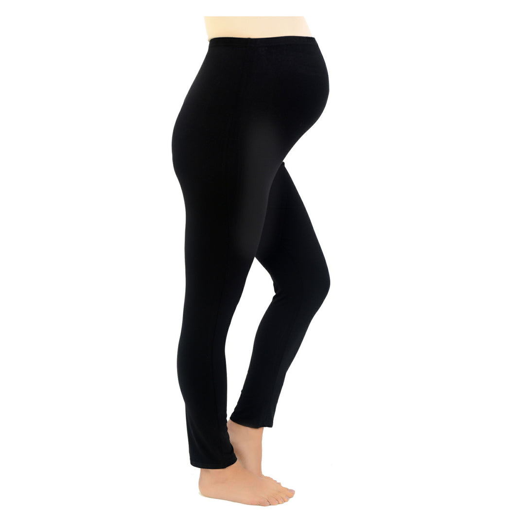 Black Maternity Leggings With Bump Panel
