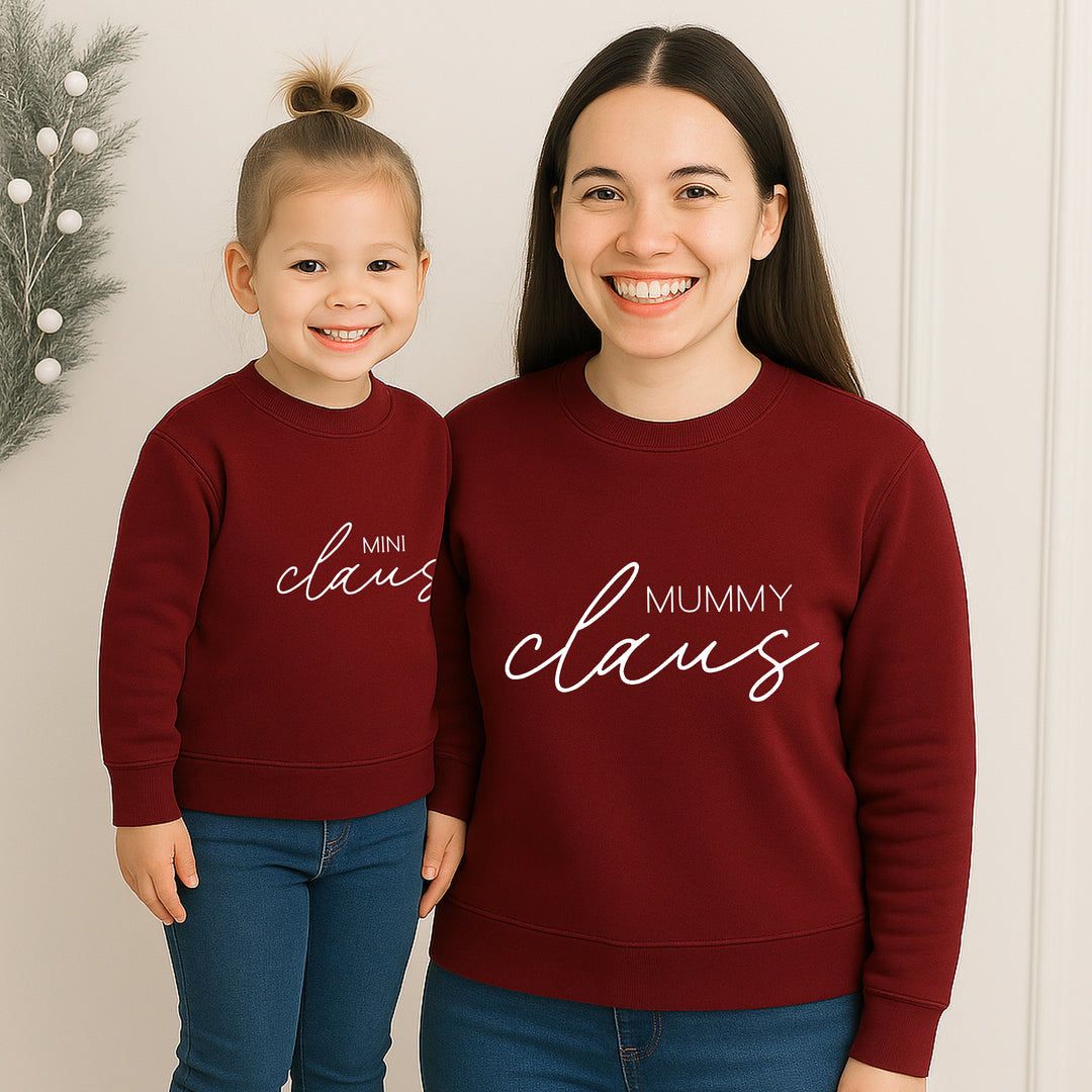 Personalised Mama and Mini Claus Matching Sweatshirts