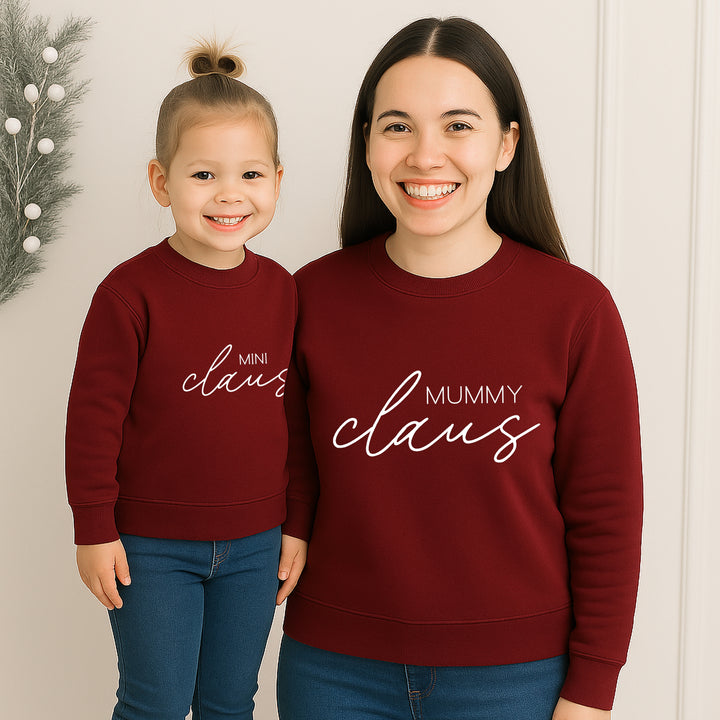 Personalised Mama and Mini Claus Matching Sweatshirts