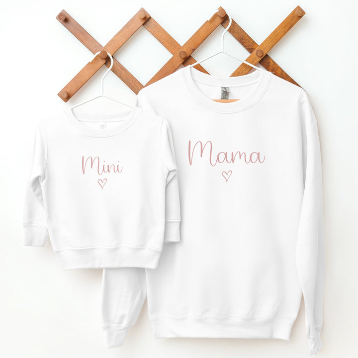 Personalised Mama and Mini Pink Hearts Matching Outfits