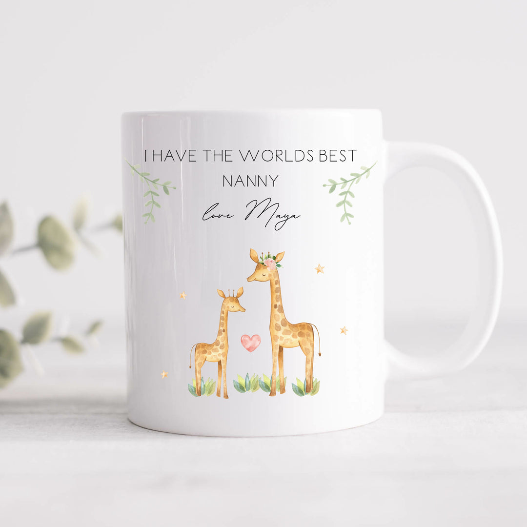 Personalised World's Best Mummy/Nanny Giraffe Mug