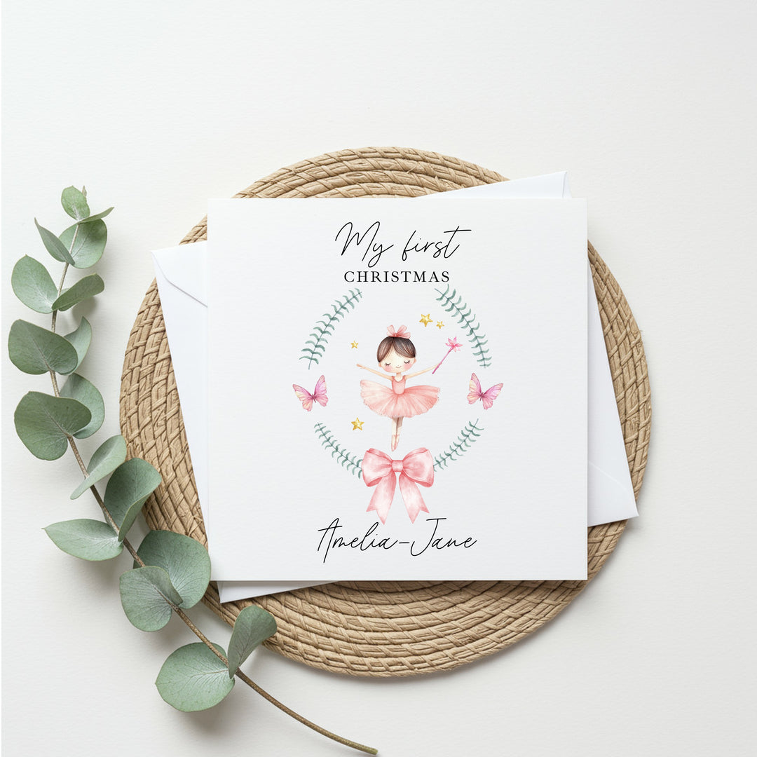 Personalised My First Christmas Ballerina Christmas Card