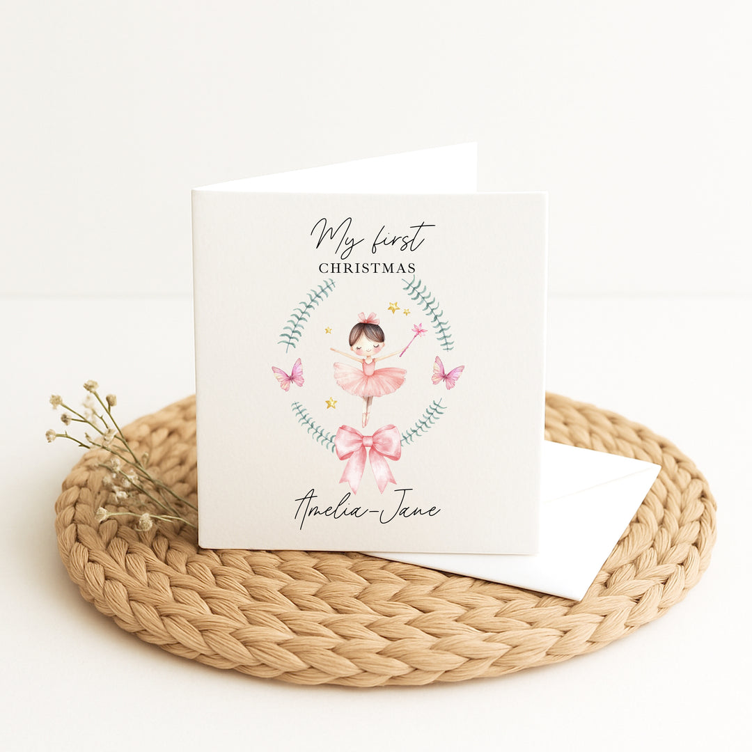 Personalised My First Christmas Ballerina Christmas Card