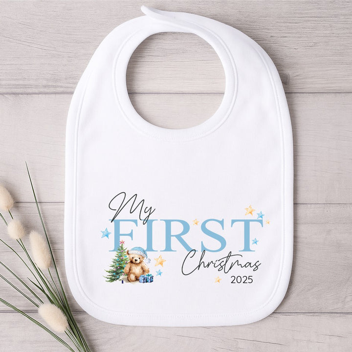 Blue My First Christmas Baby Grow/Vest/Bib