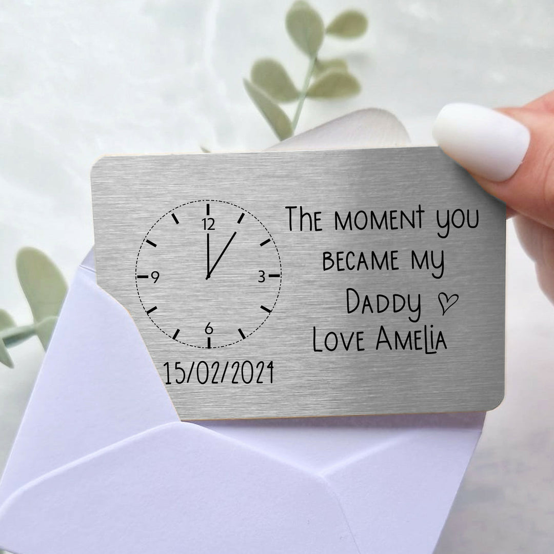 Personalised Moment You Became My Daddy Wallet Card