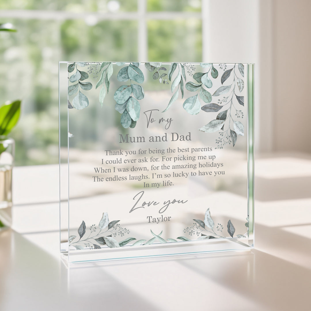 Personalised Mum and Dad Parents Acrylic Plaque