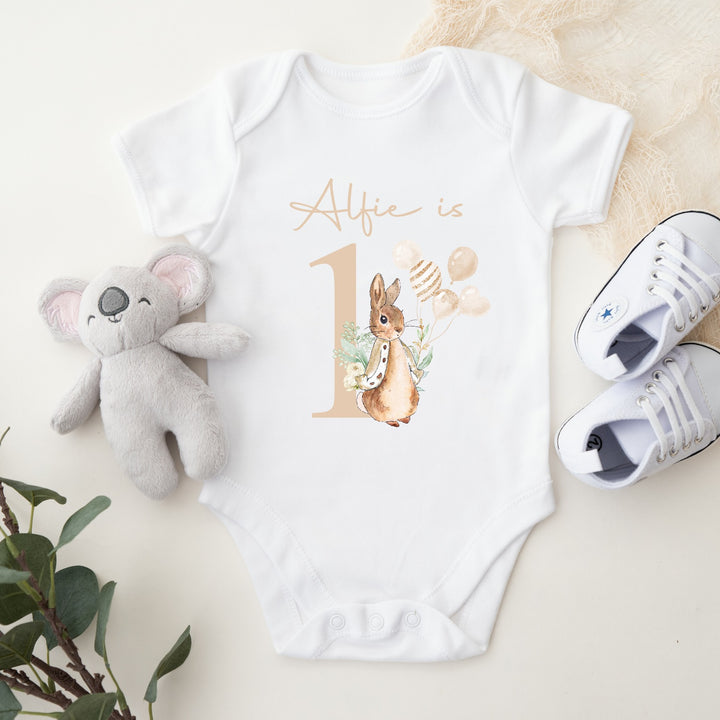 Personalised Beige Rabbit Birthday Vest