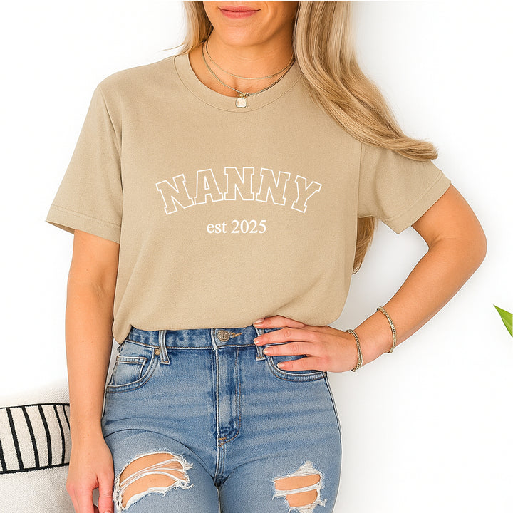 Personalised Nanny & Mini Est Beige Matching Outfits