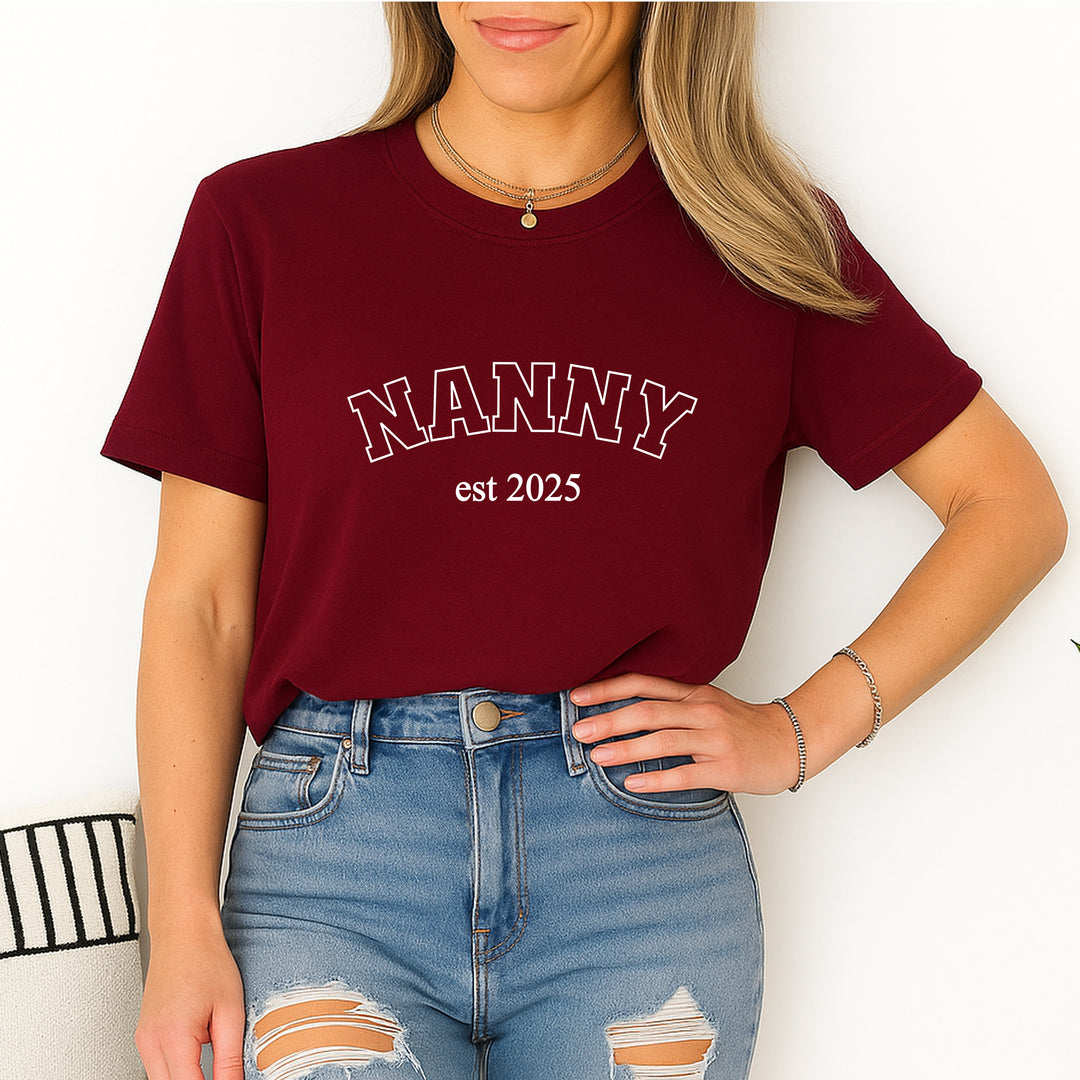 Personalised Nanny & Mini Est Maroon Matching Outfits