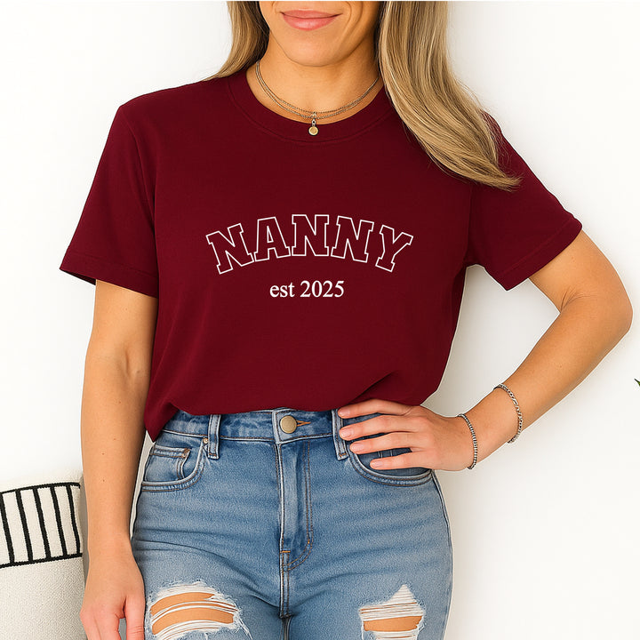 Personalised Nanny & Mini Est Maroon Matching Outfits
