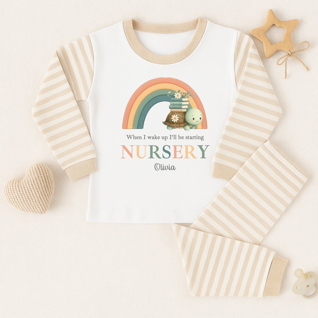 Personalised Turtle Rainbow Back To School Pyjamas