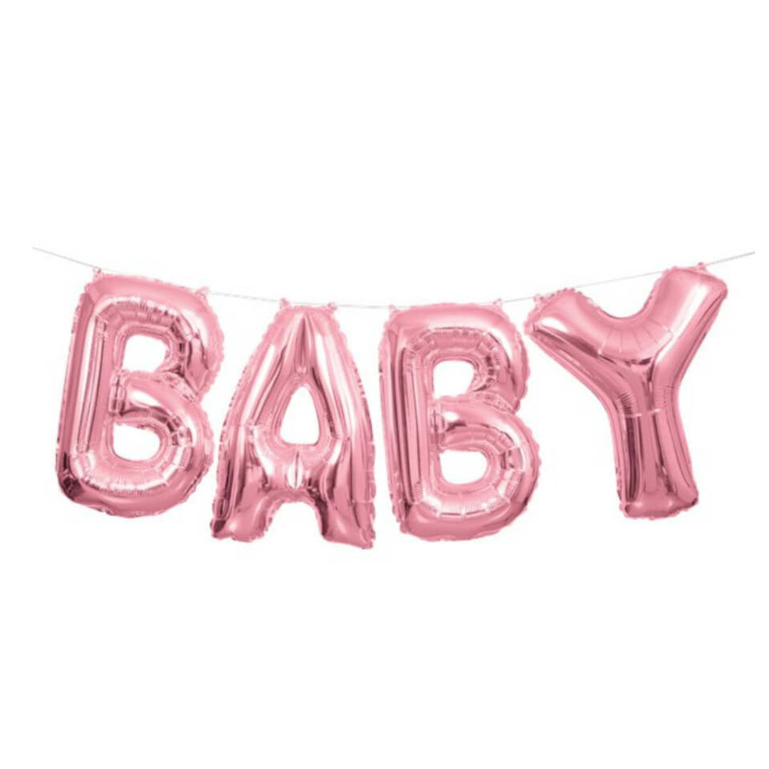 Pink Phrase Baby Balloon Bunting