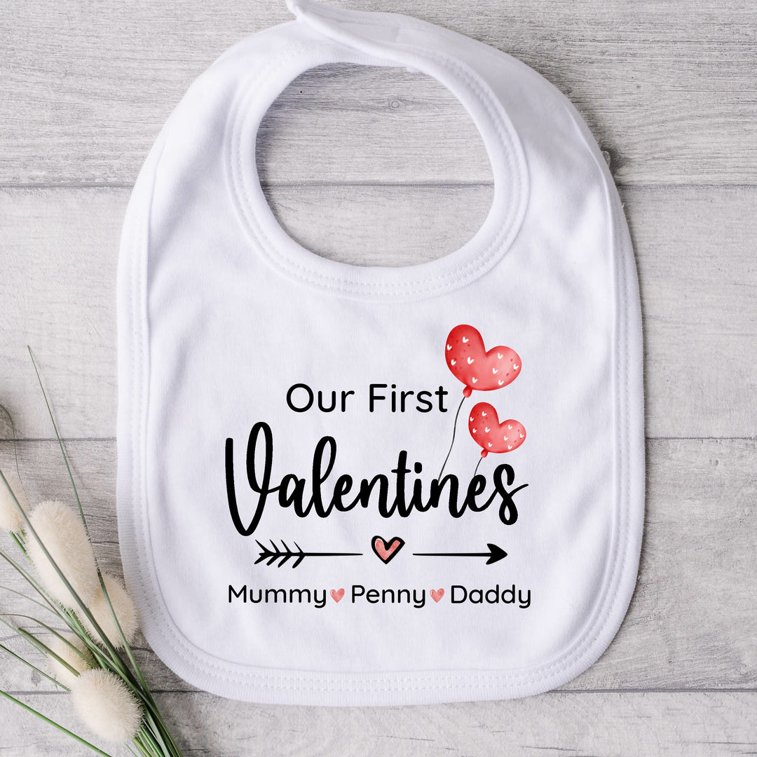 Personalised Our first Valentines Family Babygrow/Vest