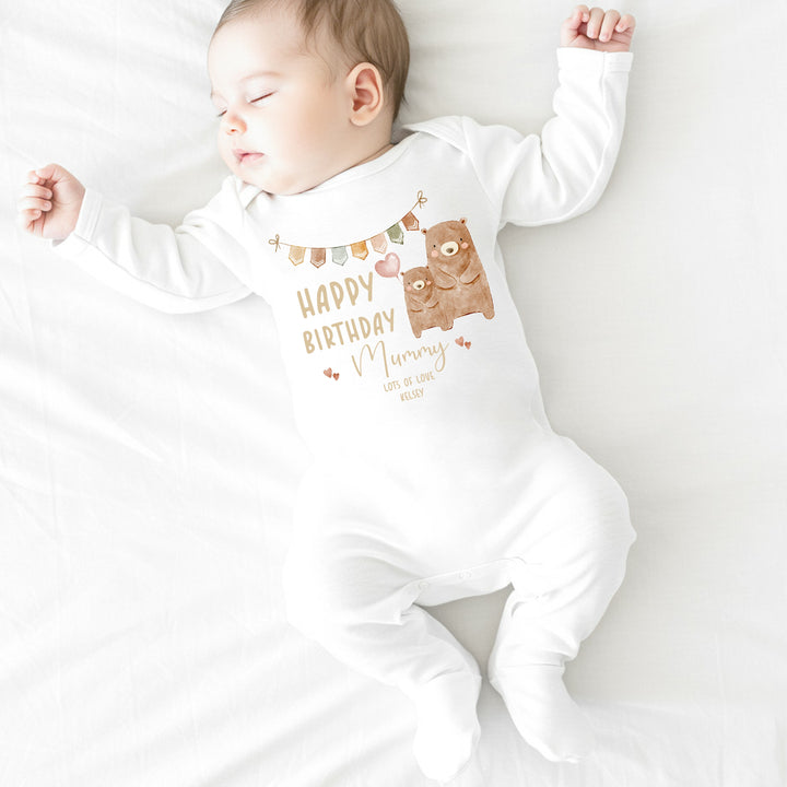 Personalised Happy Birthday Mummy/Daddy Babygrow/Vest