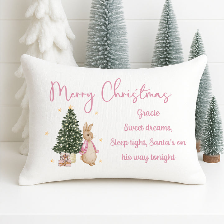 Personalised Pink Rabbit Sweet Dream Christmas Eve Pillow Case