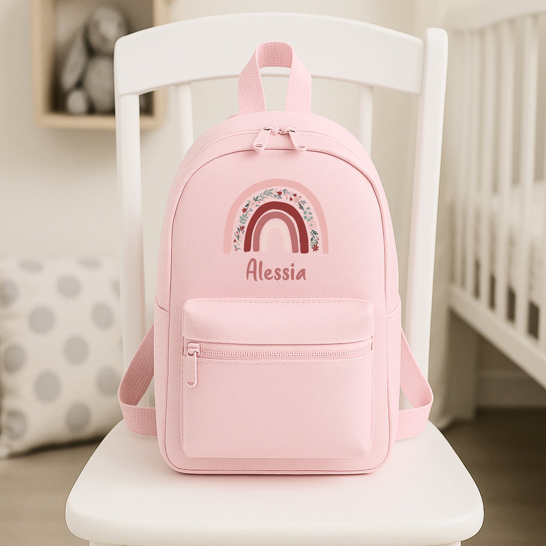 Personalised Pink Rainbow Backpack