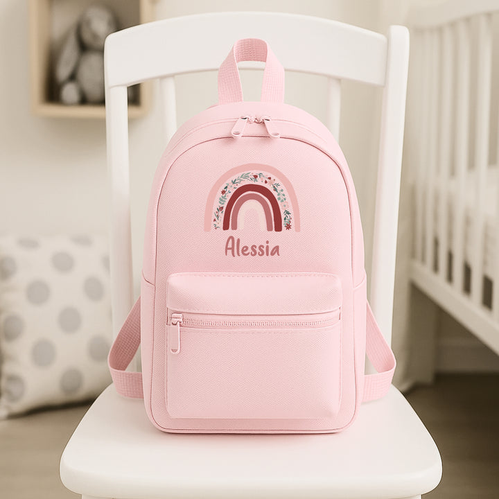 Personalised Pink Rainbow Backpack