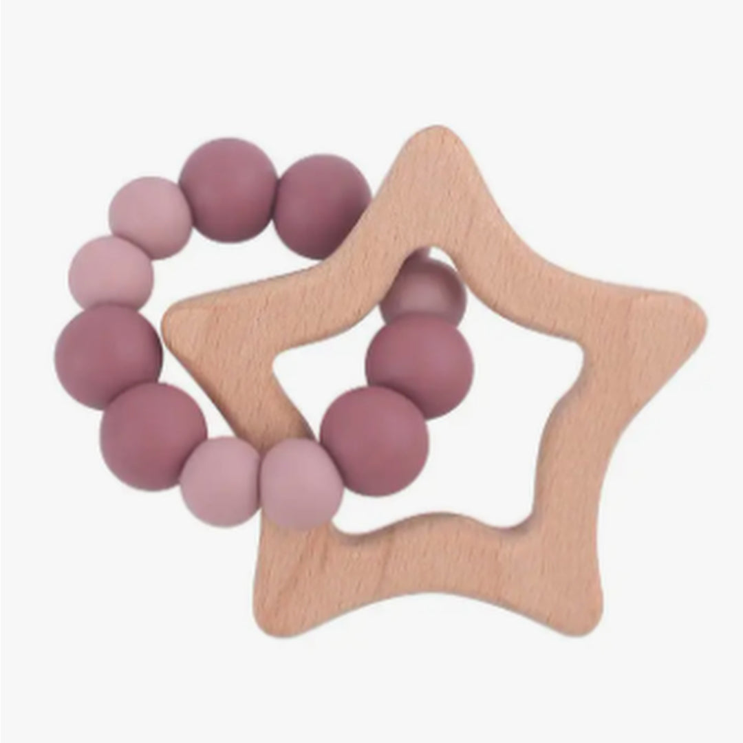 Dusky Pink Pink Star Teether Ring