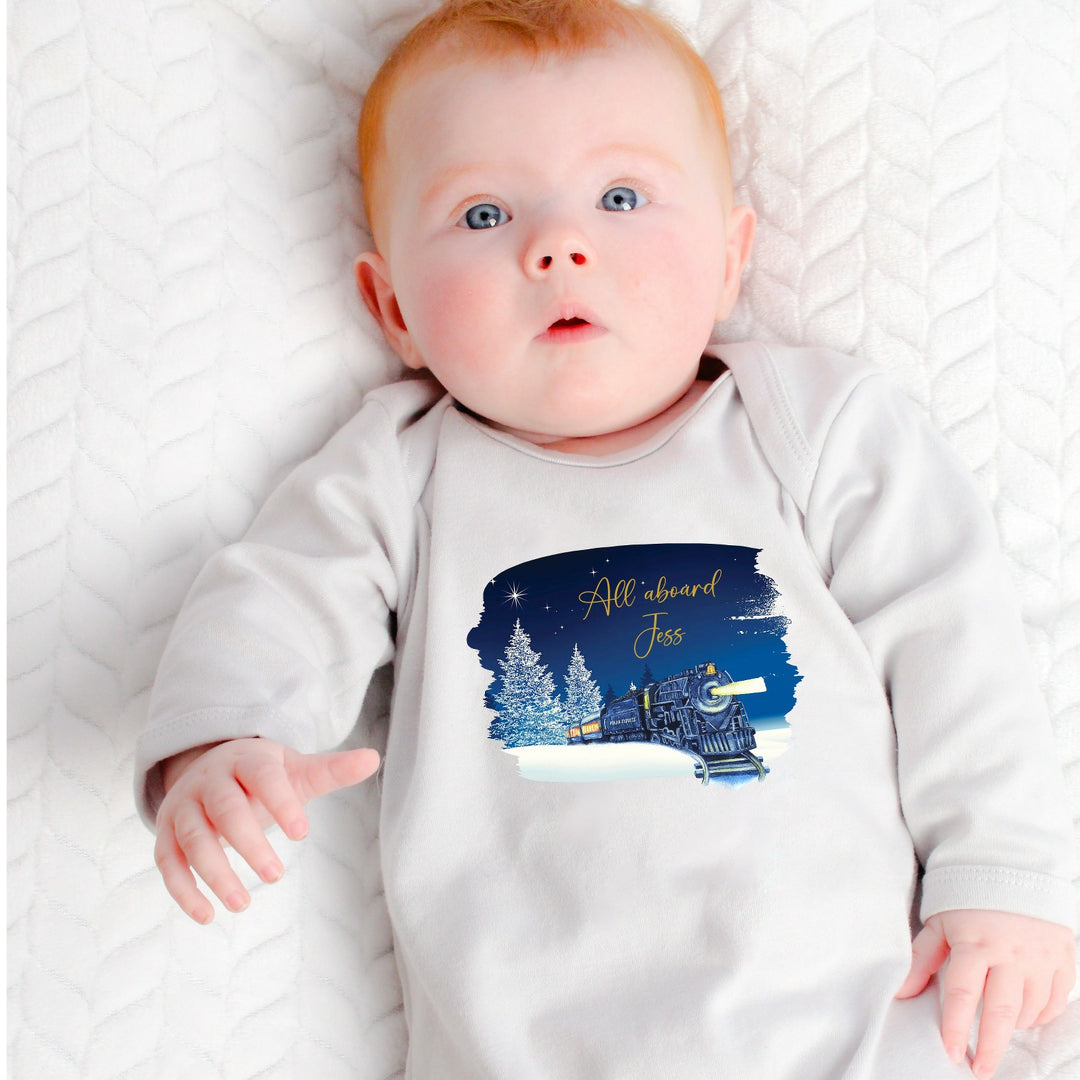 All Aborad Christmas Sibling Matching T-shirt and Babygrow