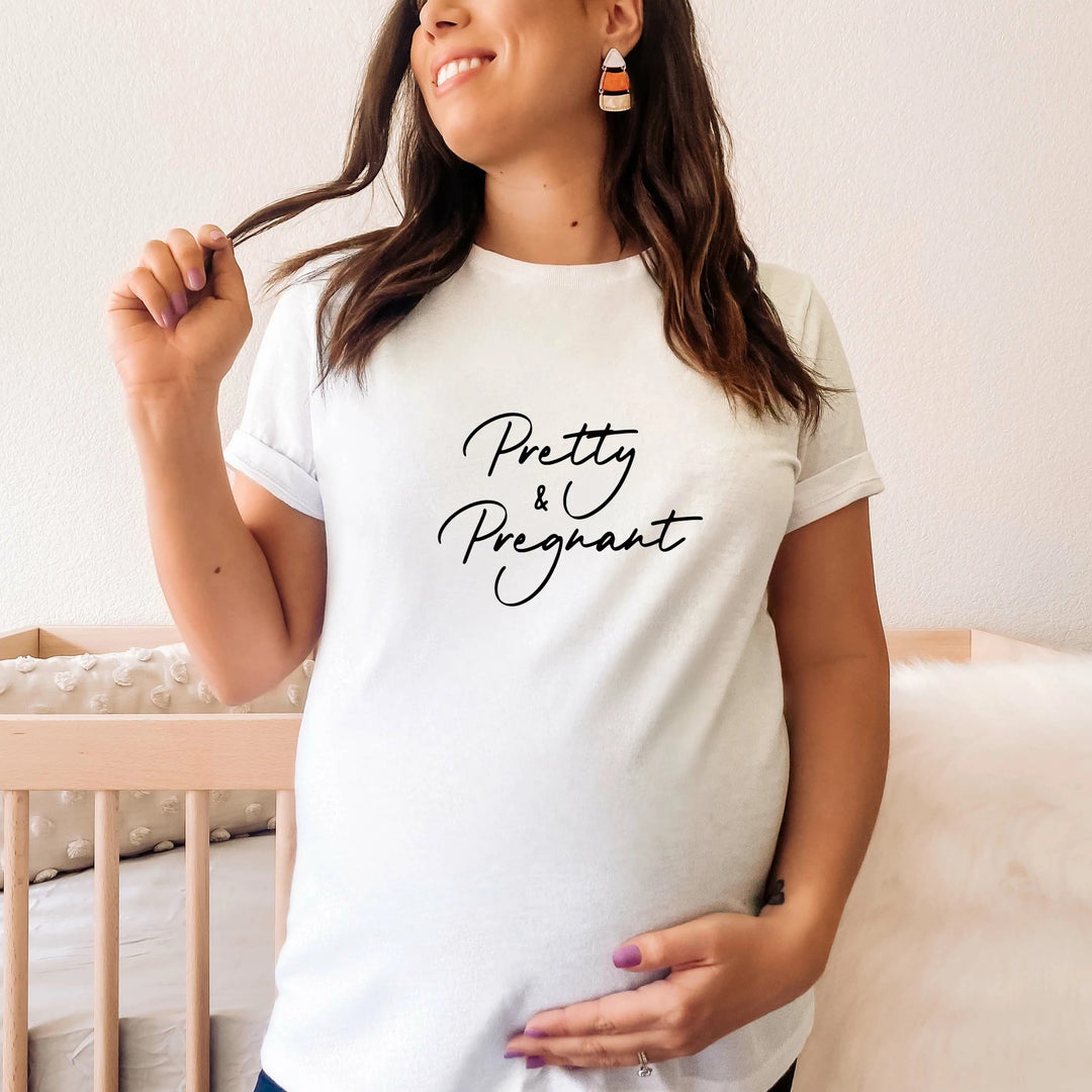 Pretty & Pregnant Maternity T-shirt | Black & White