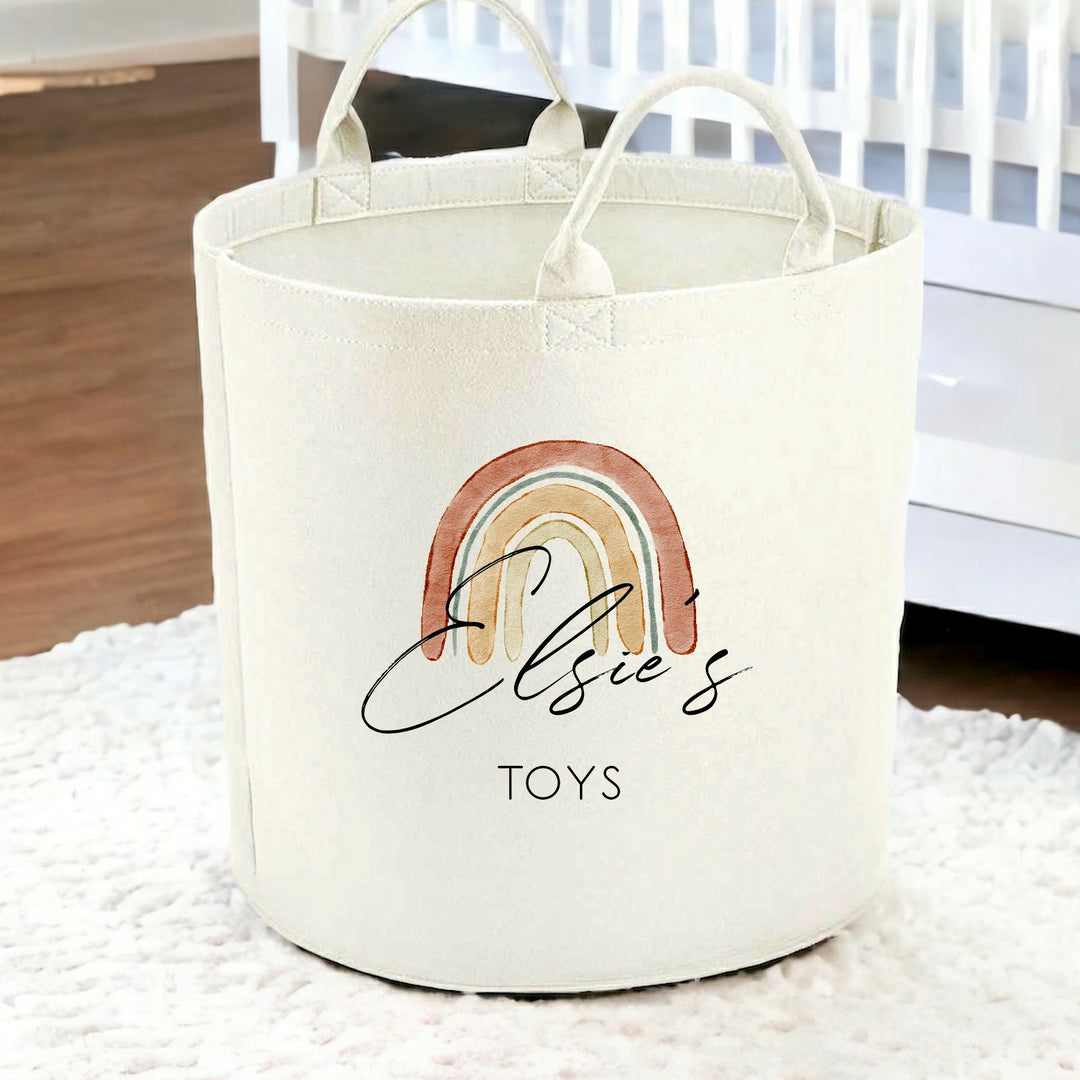 Personalised Baby Rainbow Toy Tub