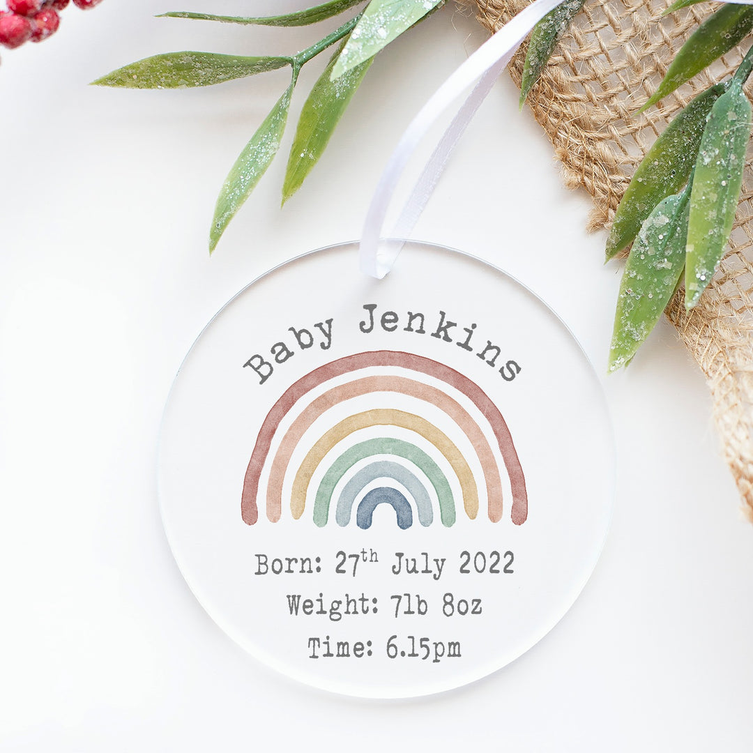 Personalised Pastel Rainbow Acrylic Ornament