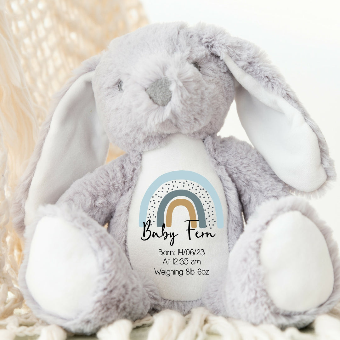 Personalised Boys Blue Rainbow Teddy