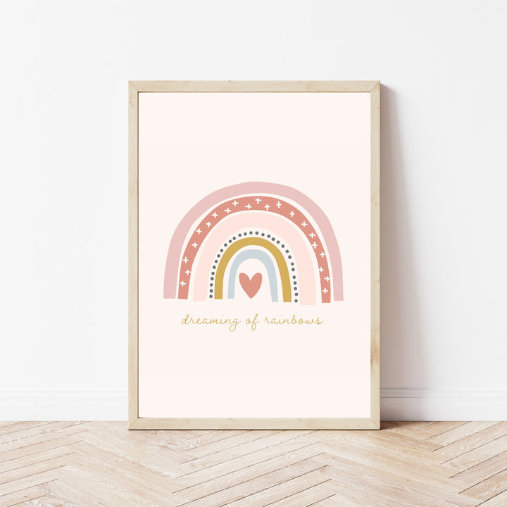 Pink Spotty Rainbow Set of 3 Wall Art