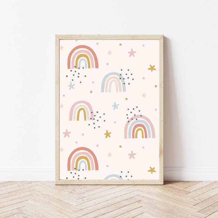 Pink Spotty Rainbow Set of 3 Wall Art