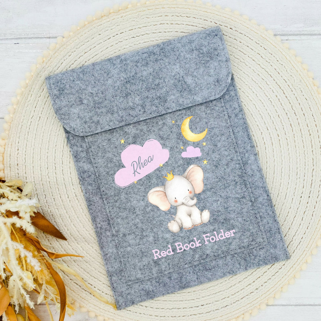 Personalised Pink Elephant Red Book Folder