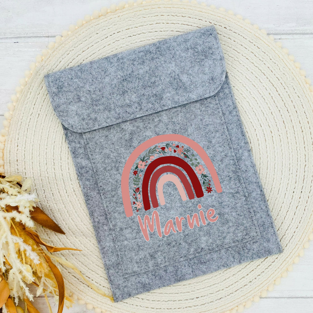Personalised Pink Rainbow Red Book Folder