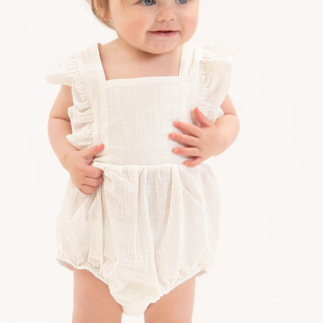 White Ruffles Sleeveless Romper