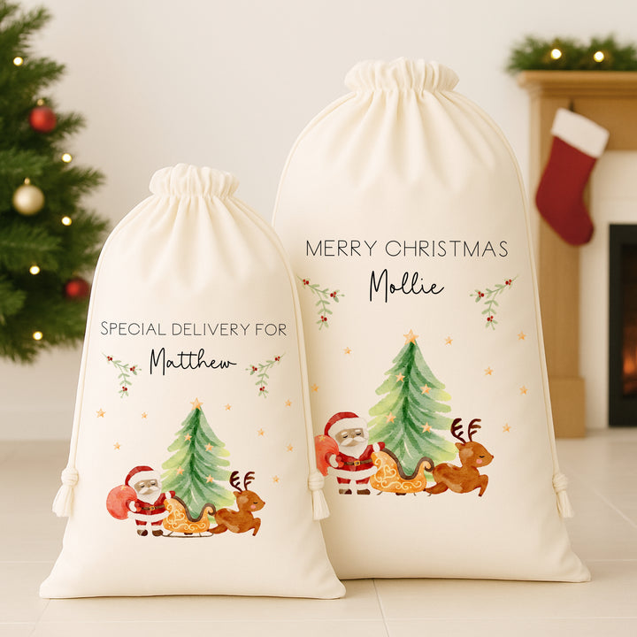 Personalised Santa Sack Santa Scene
