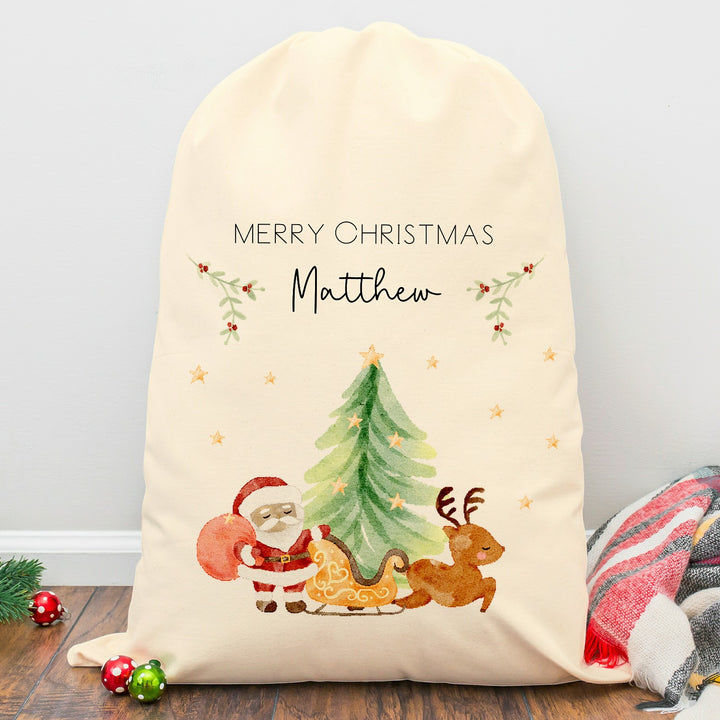 Personalised Santa Sack Santa Scene