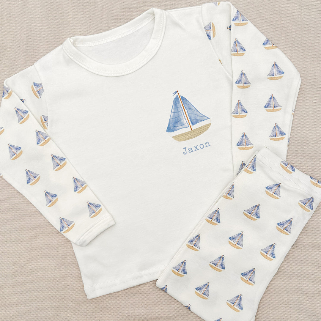 Personalised Sail Boats Pyjamas