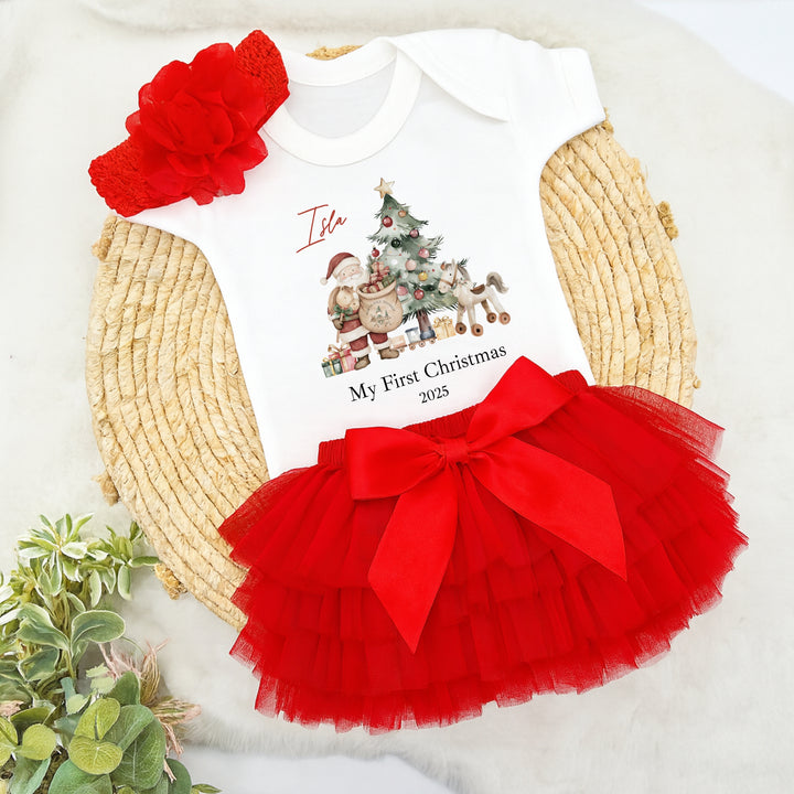 Personalised Santa & Co Red Tutu & Vest Set