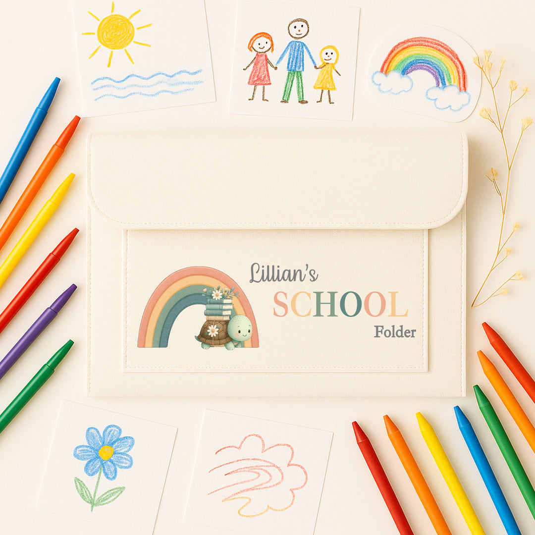Personalised Turtle Rainbow Nursery Artwork Folder