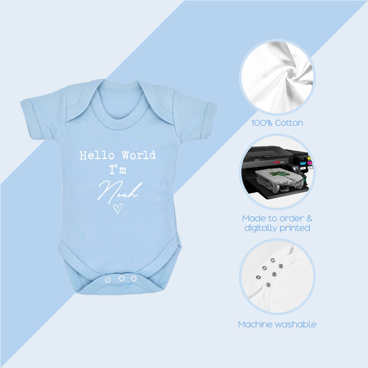 These baby vests and baby grows/sleepsuits are 100% Cotton and are made to order. They can be machine washed
