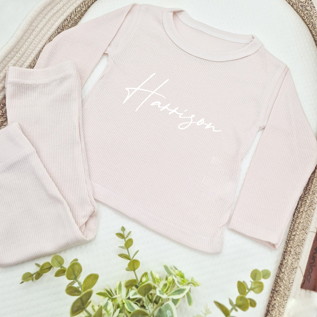 Personalised Script Name Ribbed Loungewear