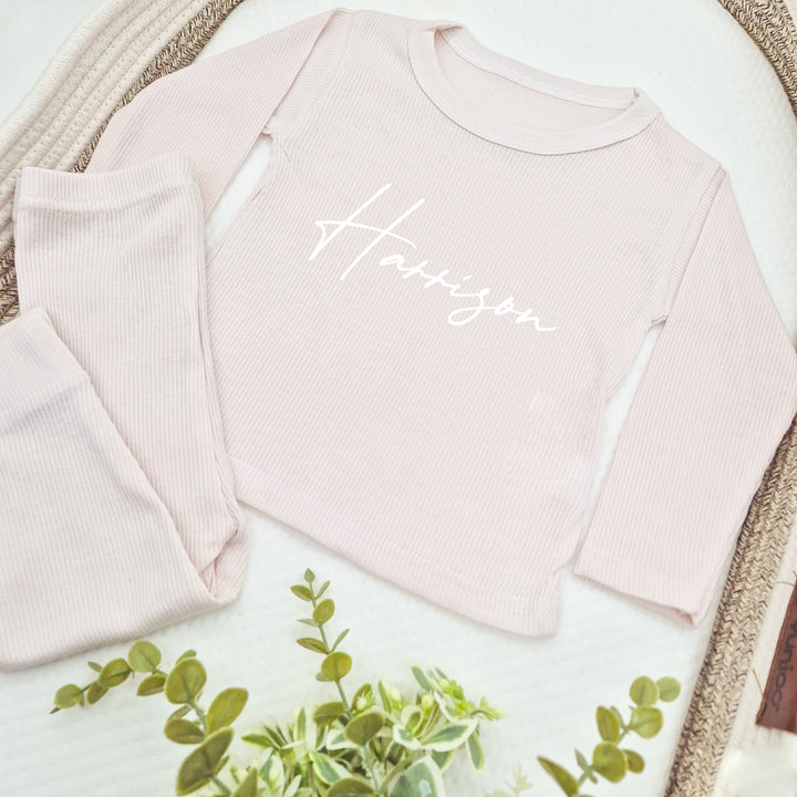 Personalised Script Name Ribbed Loungewear