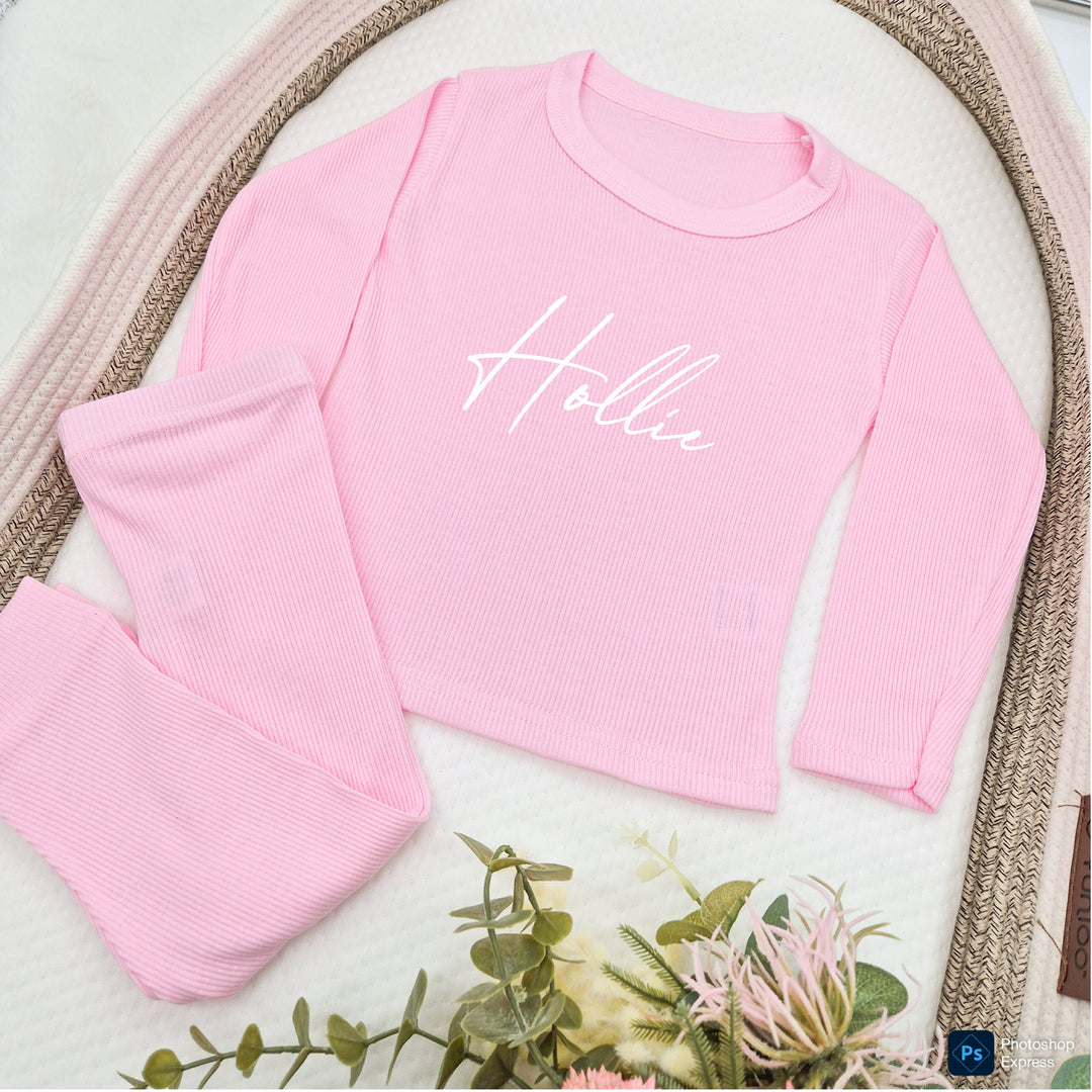 Personalised Script Name Ribbed Loungewear