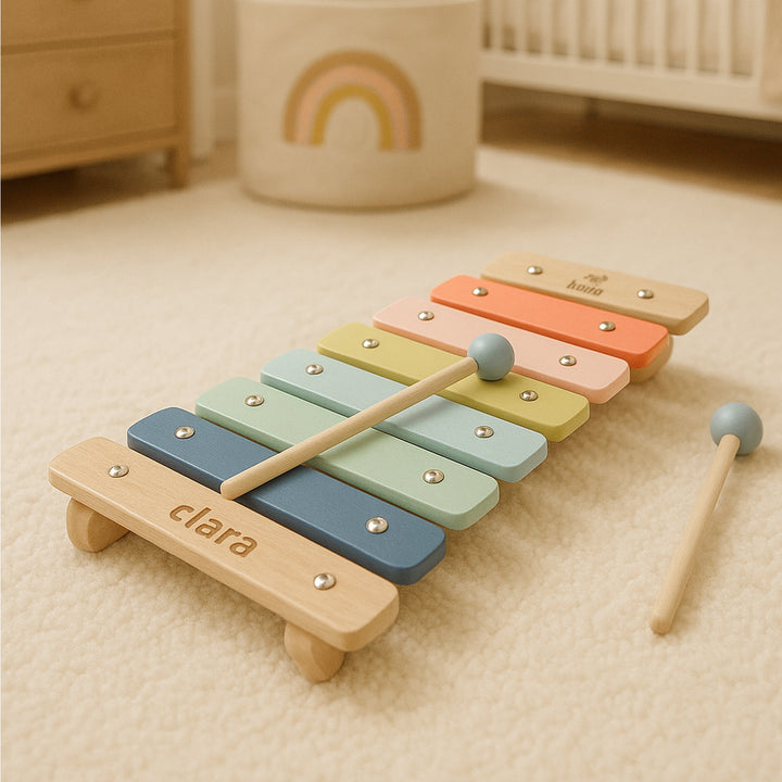 Wooden Xylophone Engraved Toy Set