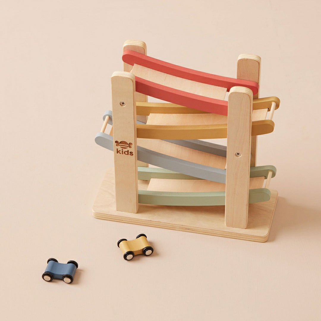 Wooden Car Ramp Engraved Toy Set