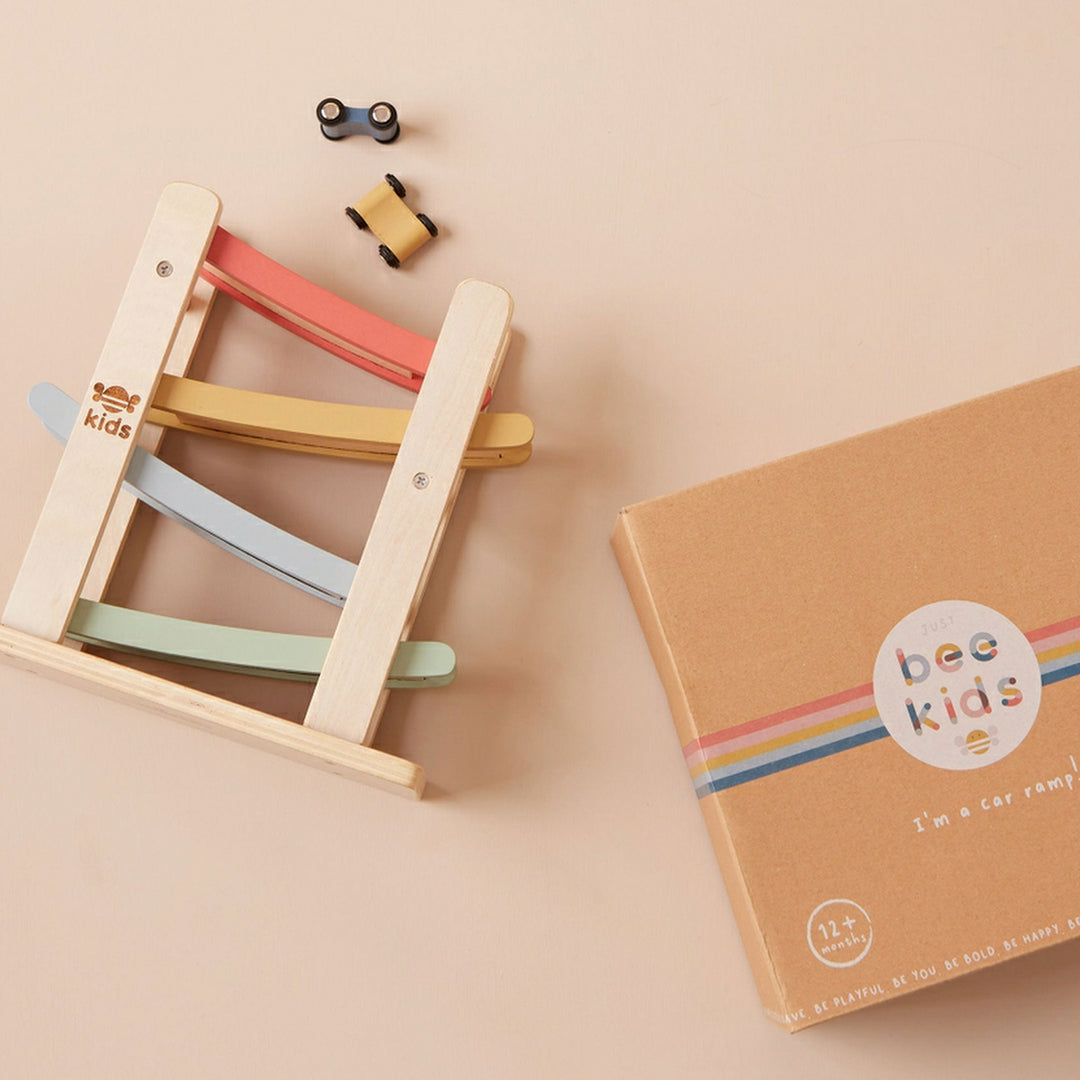 Wooden Car Ramp Engraved Toy Set